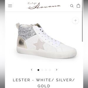 Vintage Havana Lester - White/Silver/Gold High Tops